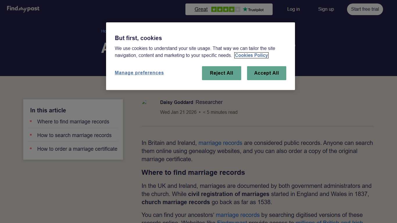 Are marriage records public in UK & Ireland? Search wedding records Findmypast.co.uk